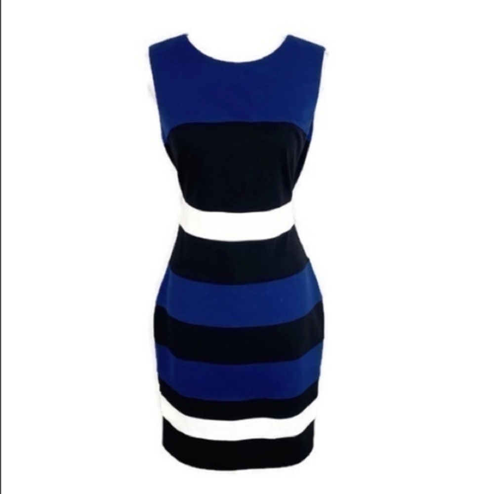 Tommy Hilfiger blue black white sheath dress